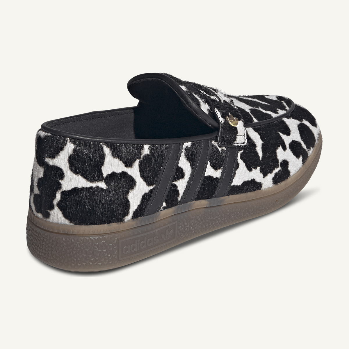 Adidas Originals Women's Black/White Cow Print Handball Spezial Loafer, KK0921