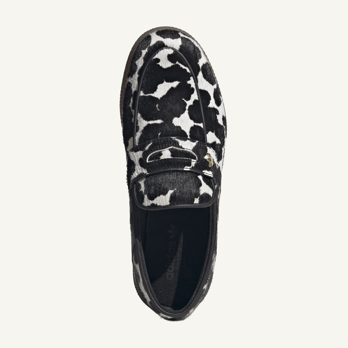 Adidas Originals Women's Black/White Cow Print Handball Spezial Loafer, KK0921