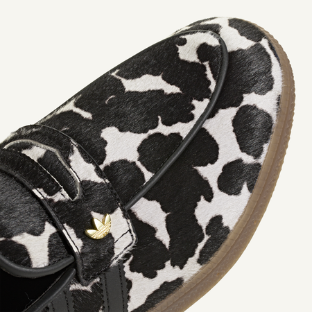 Adidas Originals Women's Black/White Cow Print Handball Spezial Loafer, KK0921