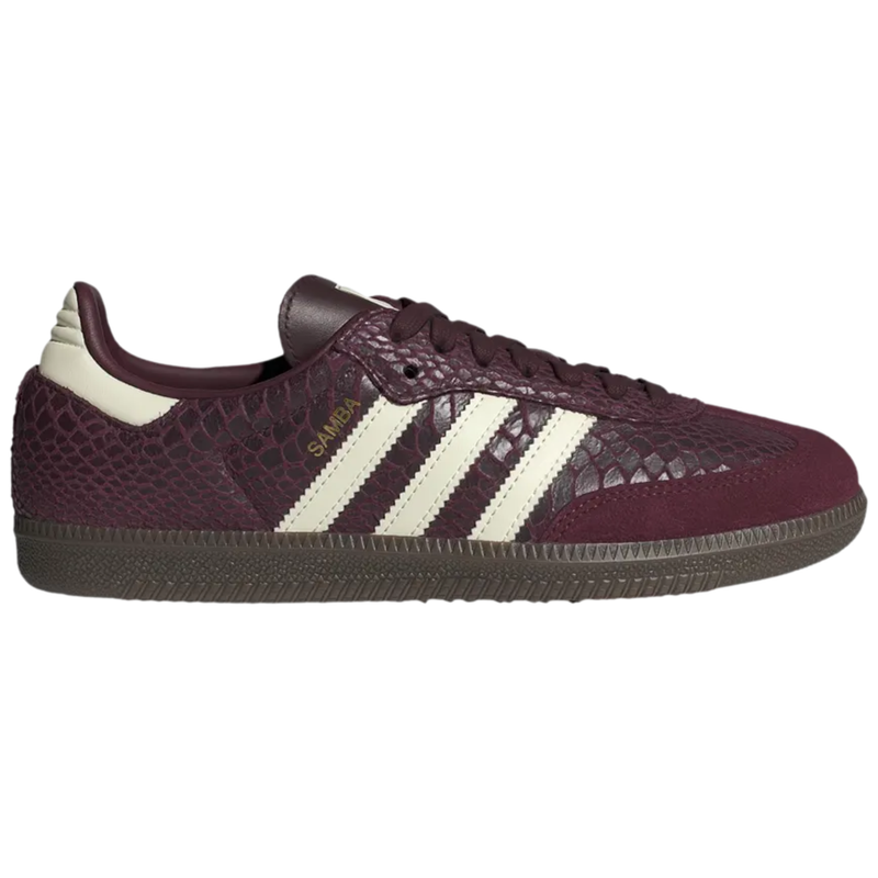 Adidas Originals Women's Maroon Snakeskin Samba OG Sneakers, IH3979