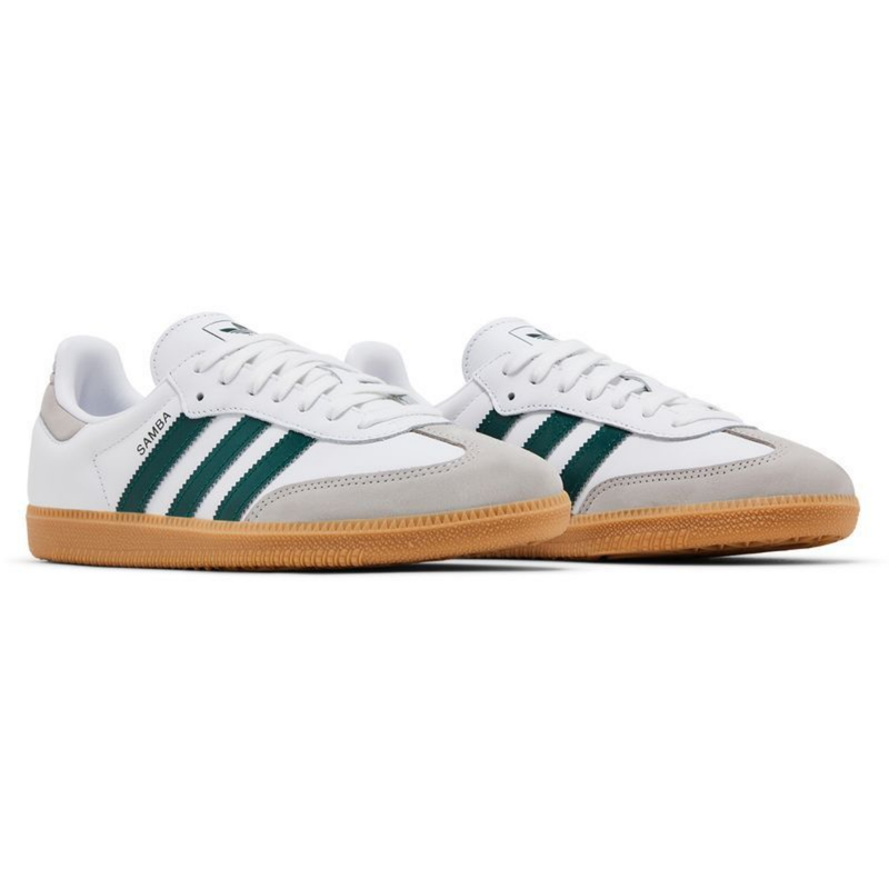 Adidas Originals Women's Samba OG Sneakers, Cloud White / Collegiate Green / Grey Two, JI2724