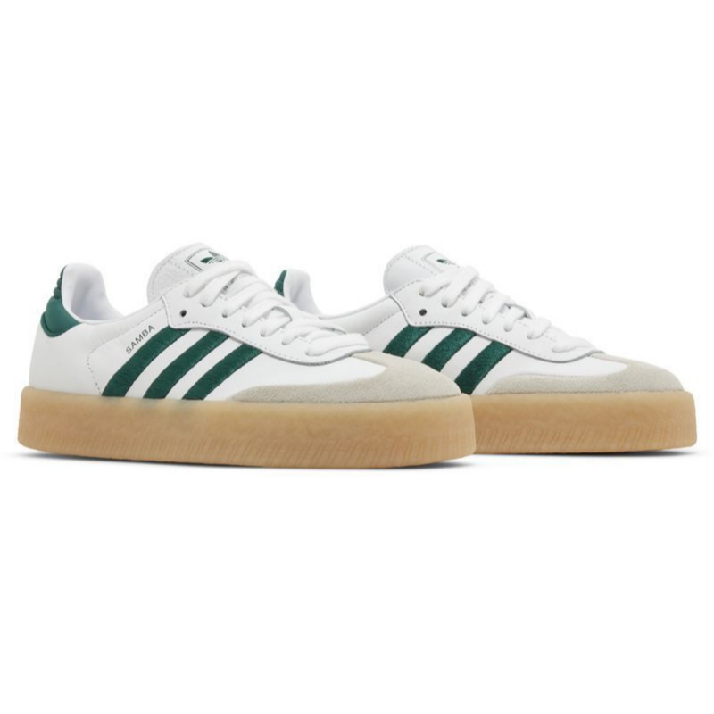 Adidas Originals Women's Sambae Sneakers, Cloud White / Collegiate Green / Cloud White, ID0440