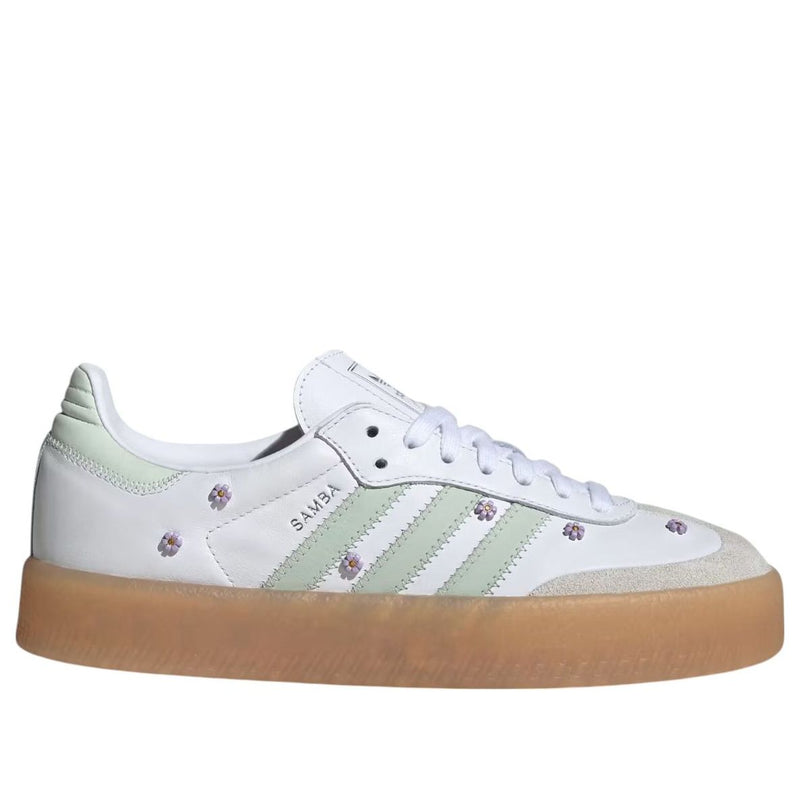 Adidas Originals Women's Samba OG Sneakers, Cloud White / Linen Green / Gum, JS3954