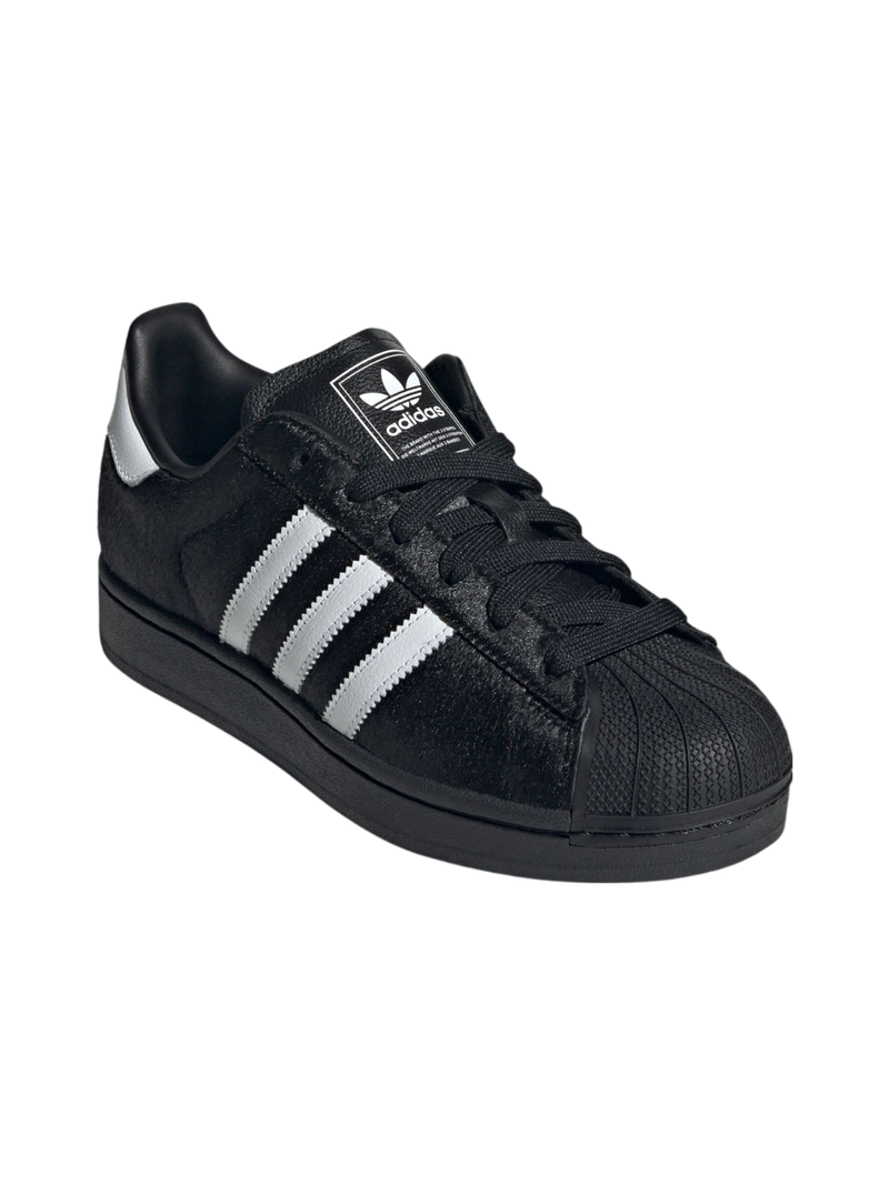 Zapatillas Adidas Originals Superstar II para mujer, color negro, con pelo de poni, JH9475