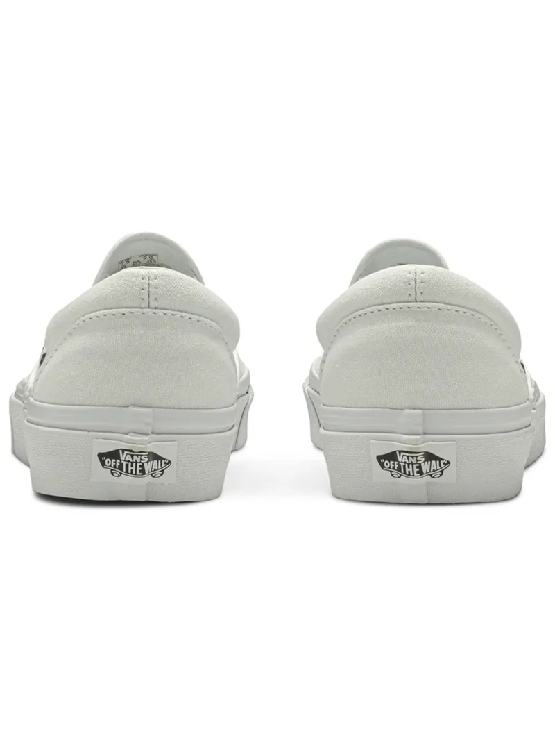 Vans Mens Classic Slip‑On Canvas Sneakers, Triple White, VN000EYEW00
