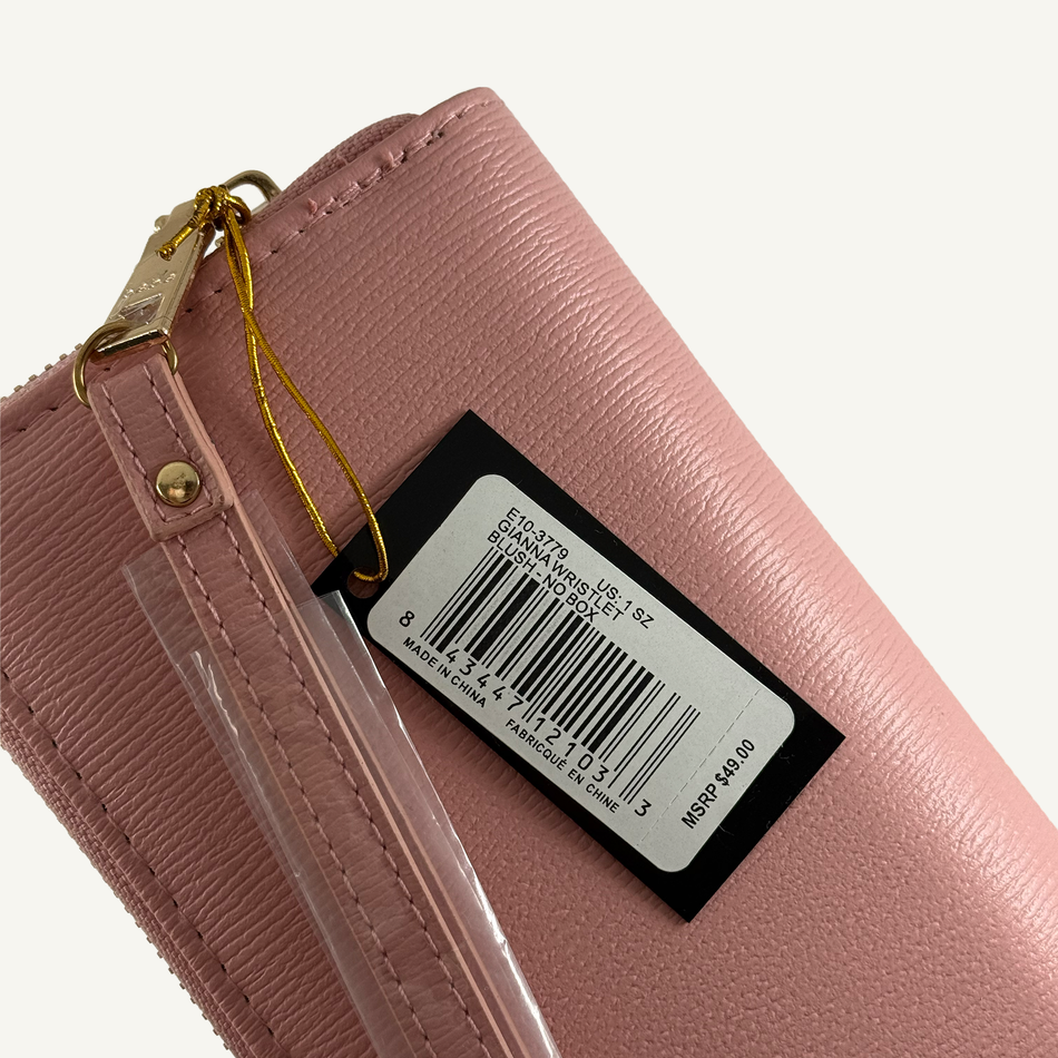 Bebe Women's Blush Gianna Wristlet Wallet, ET10-3779-B