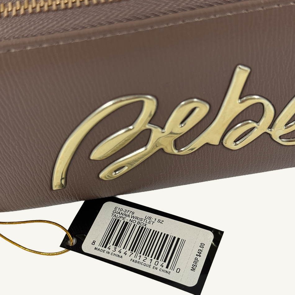 Bebe Women's Taupe Gianna Wristlet Wallet, ET10-3779-T