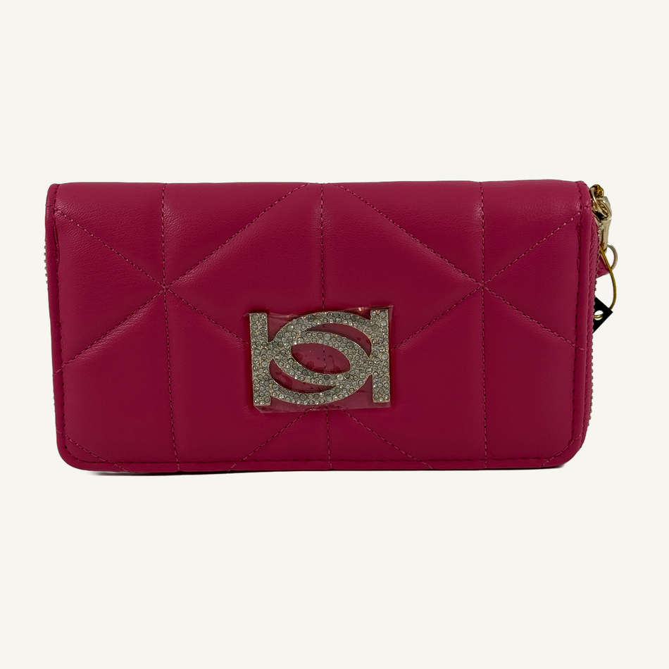 Bebe Women's Hot Pink Zaza Zip Around Wallet, ET04-4537