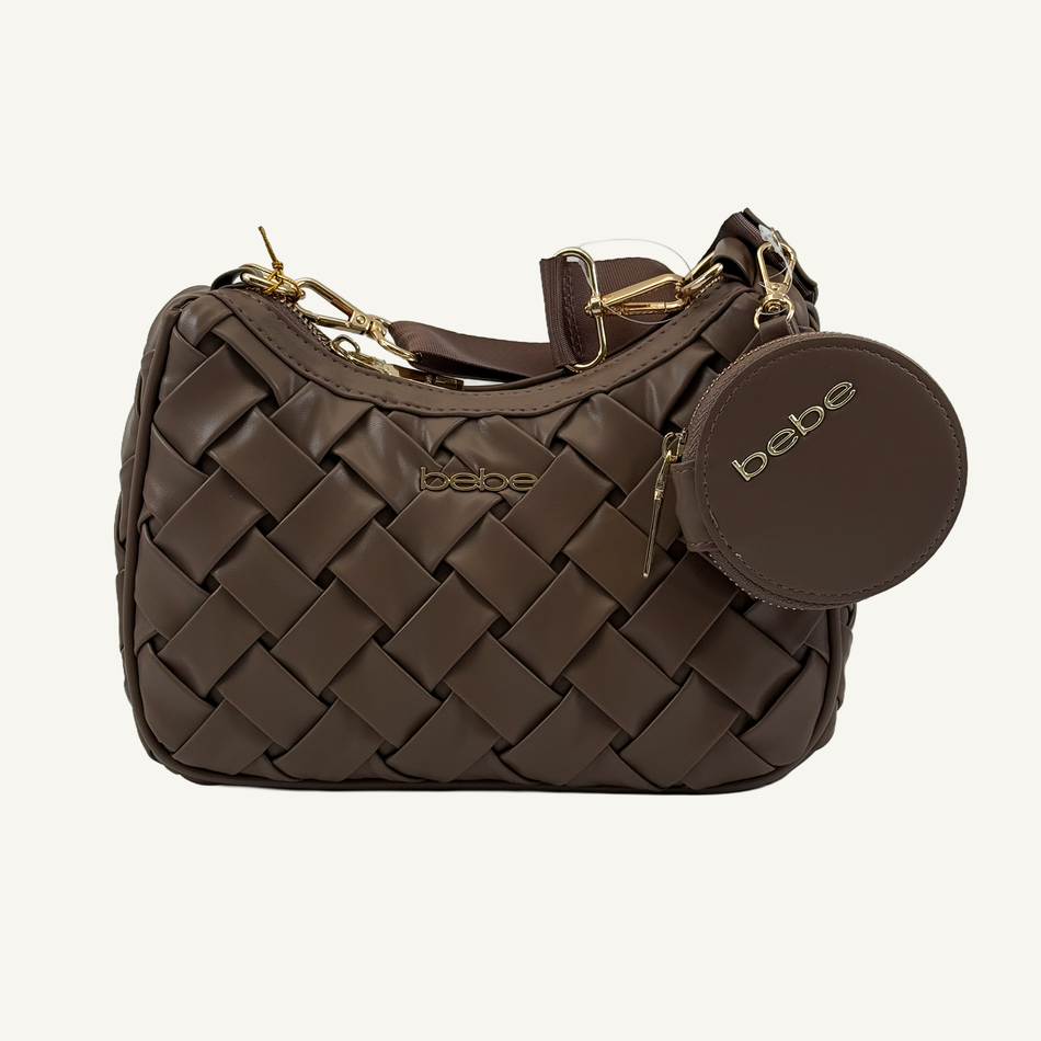 Bebe Women's Taupe Luca Crossbody Bag with Coin Pouch, E02-5355-T