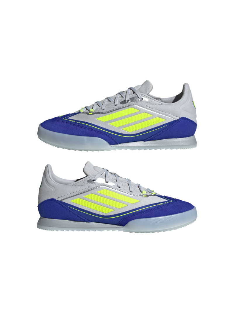 Adidas Men's F50 Freestyle Messi Indoor Soccer Sneakers, Silver Metallic, JH8830