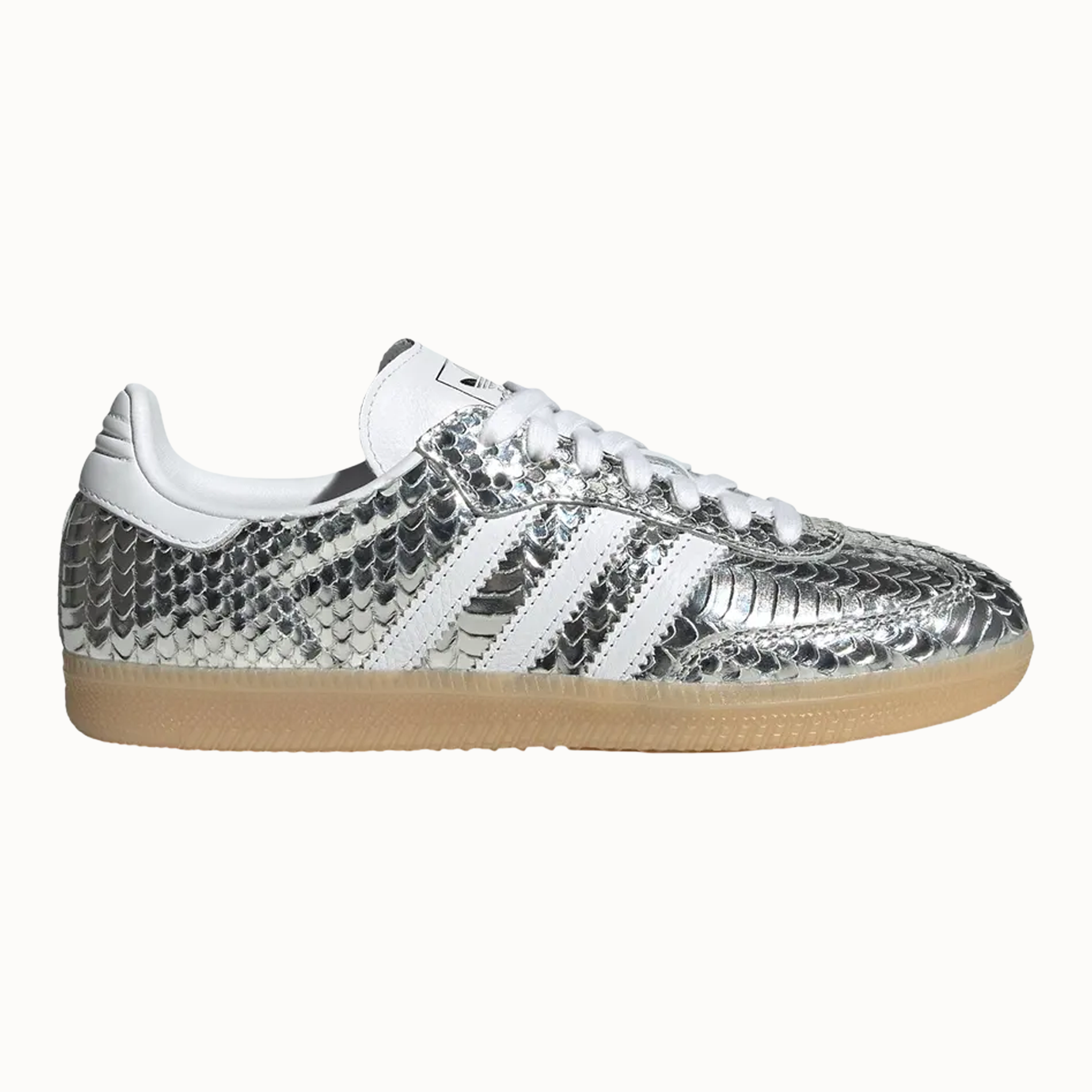 Adidas Women's Silver Metallic Snakeskin Samba OG Sneakers, IH9016