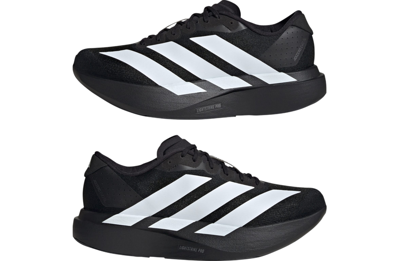 Adidas Men's Black Adizero EVO SL Sneakers, Core Black / Cloud White / Core Black, JP7149