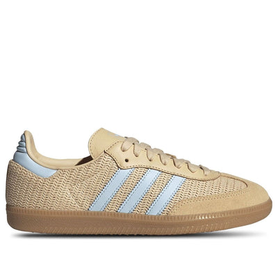 Adidas Originals Women's Samba OG Sneakers, Core Black / Sand Strata / Sky Tint, JR8168