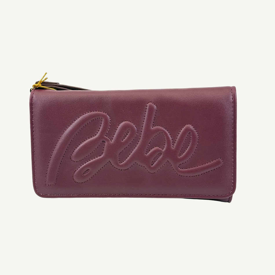 Bebe Women's Maroon Louisa Trifold Wallet, E10-5580-M