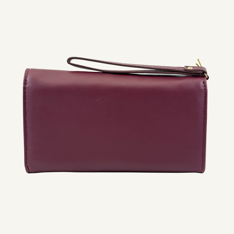 Bebe Women's Maroon Louisa Trifold Wallet, E10-5580-M