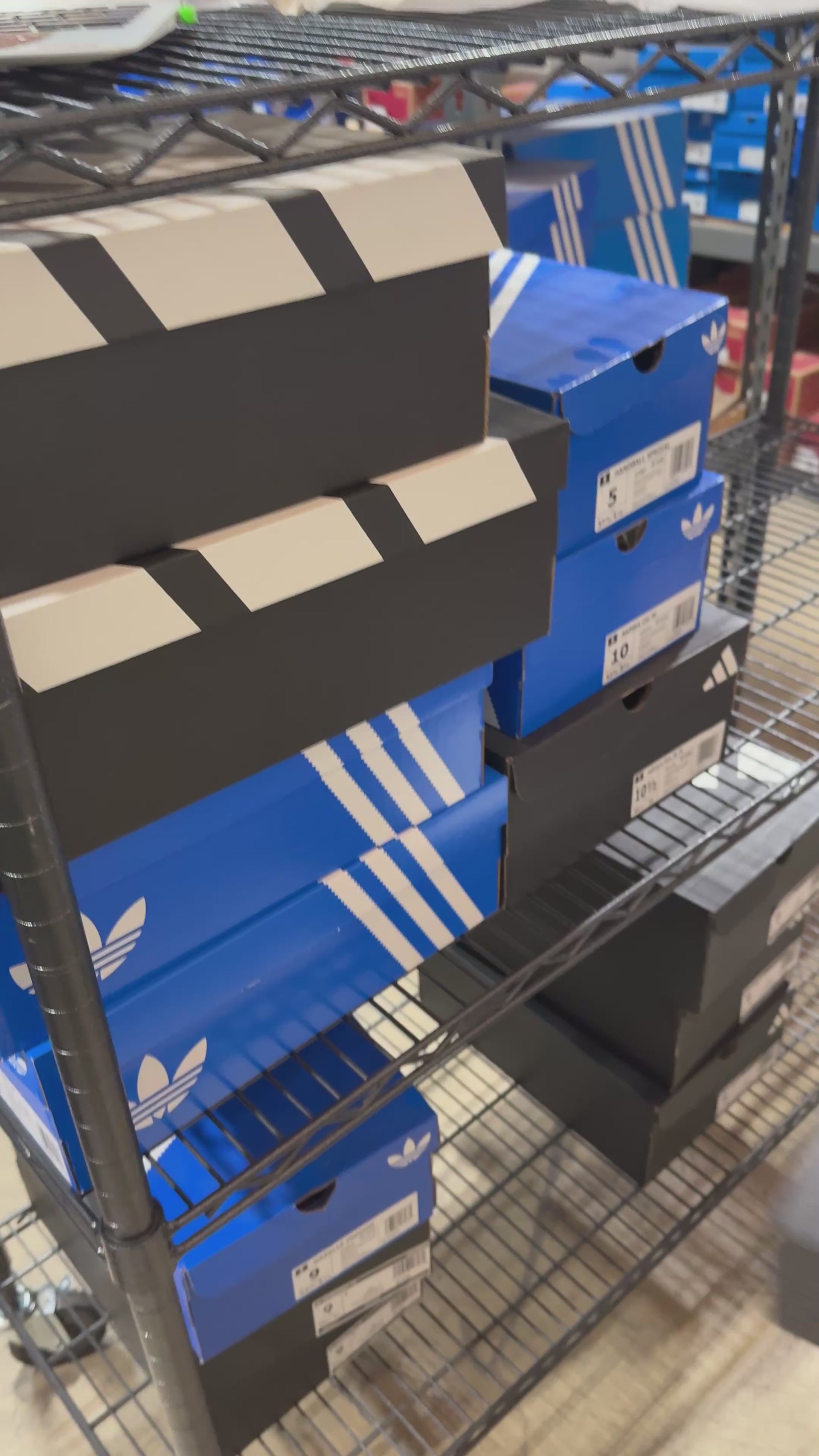 Load video: Wiping down a pair before the verified rack.