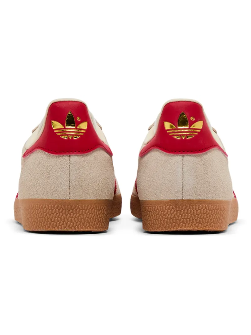 Adidas Originals Women's Gazelle Suede Sneakers, White Spark Scarlet, IE9125
