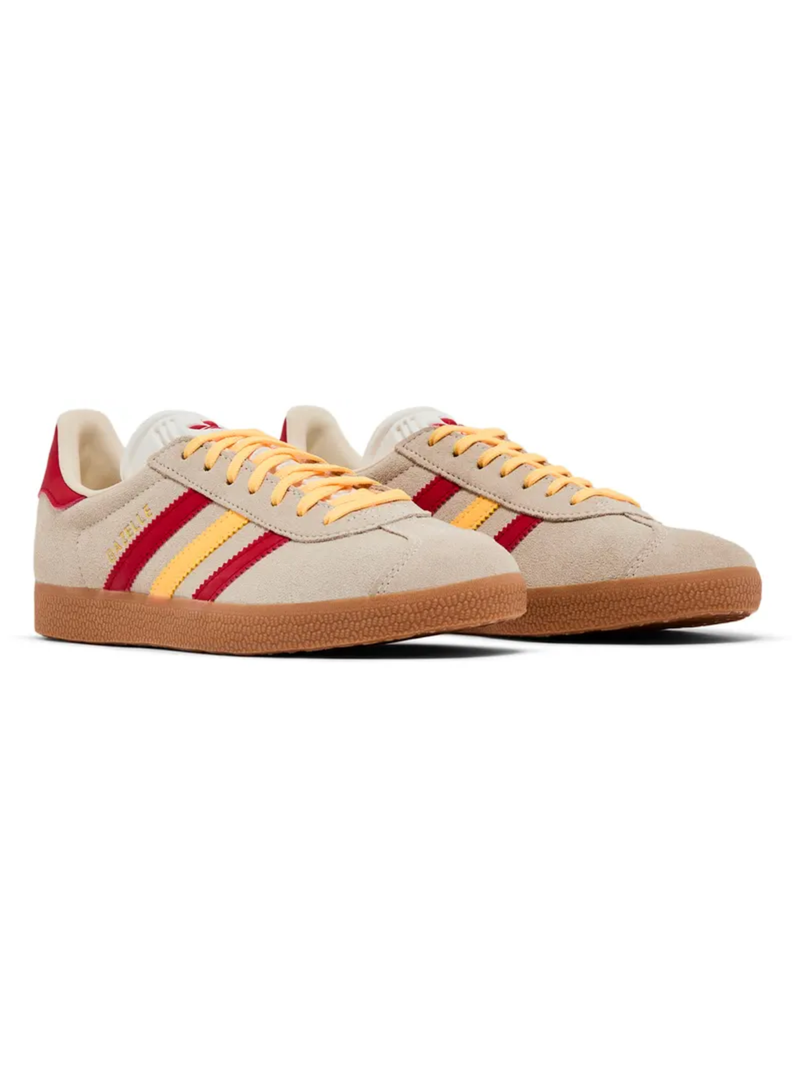 Adidas Originals Women's Gazelle Suede Sneakers, White Spark Scarlet, IE9125