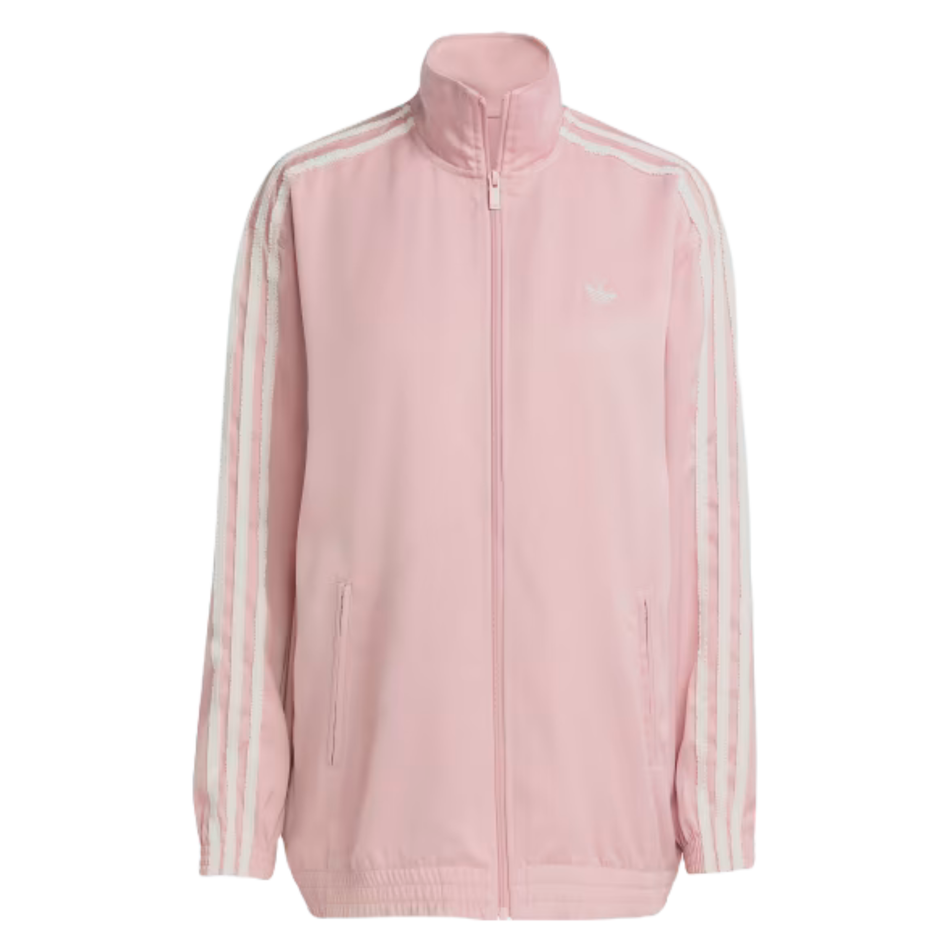 Chaqueta deportiva de satén con volantes rosa para mujer de Adidas Originals, KC8812