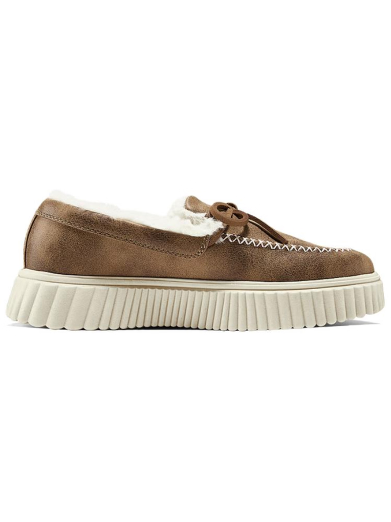 Skechers Women's Cozy Ojai Faux-Wool Slip-On Platform Moccasin, Chestnut, 169030/CSNT