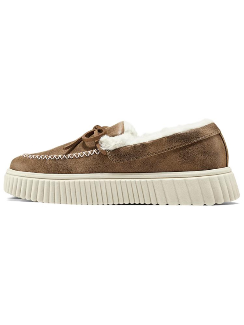 Skechers Women's Cozy Ojai Faux-Wool Slip-On Platform Moccasin, Chestnut, 169030/CSNT