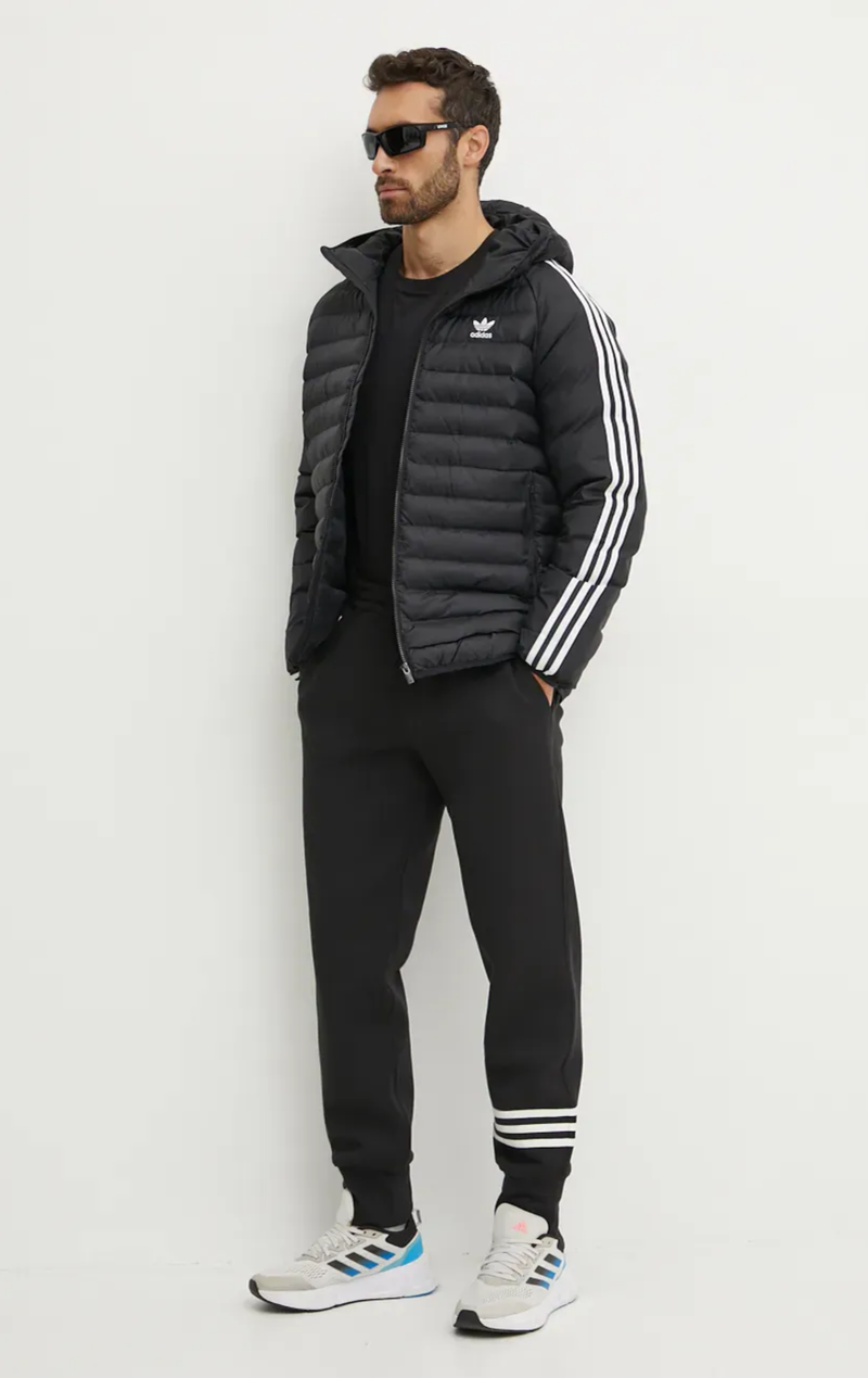 Adidas Men's Black Originals Jacket Pad Hooded Jacket, IZ1842