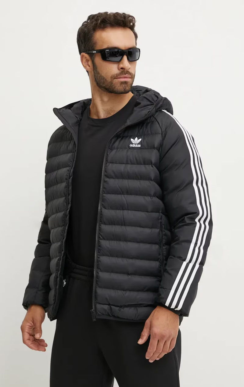 Adidas Men's Black Originals Jacket Pad Hooded Jacket, IZ1842
