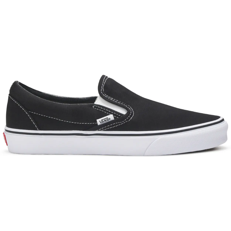 Zapatillas clásicas de lona sin cordones Vans para hombre, negras, VN000EYEBLK
