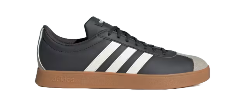 Adidas Men's VL Court Sneakers, Carbon / Core White / Beige, JS4115